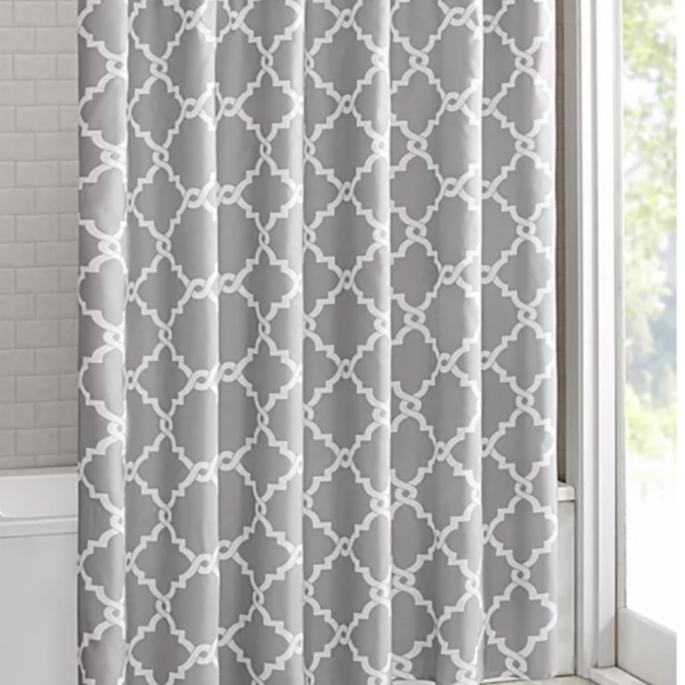 Madison Park Merritt Fretwork-Print 72" Square Shower Curtain